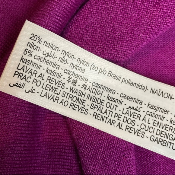 MASSIMO DUTTI • Magenta Wool-Cashmere Blend Long Sleeve Mockneck Sweater, XS - Picture 13 of 16